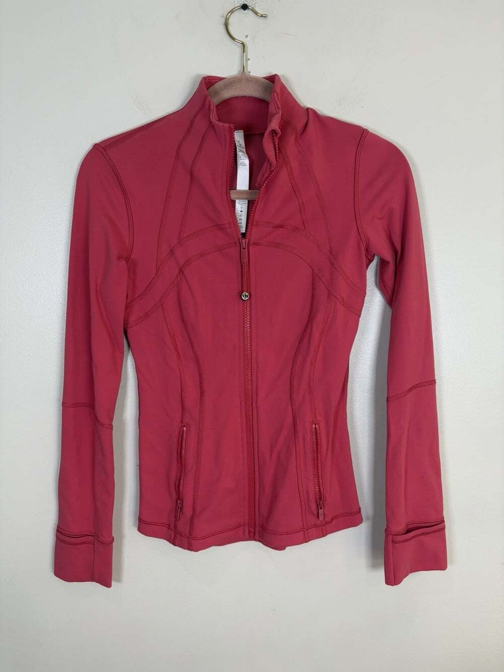 Lululemon Define Jacket Size 4 Pink Red Mulberry Athletic Athleisure Fitted
